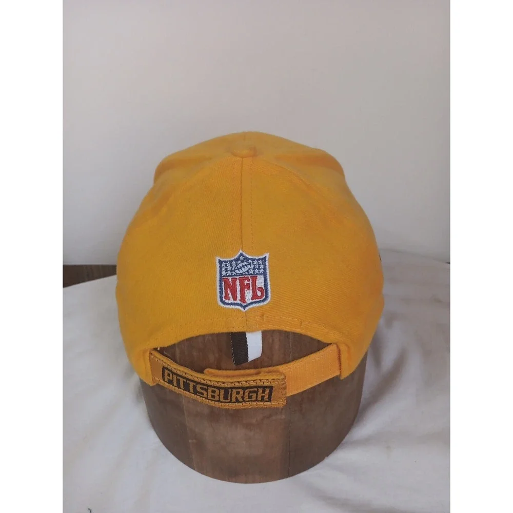 Pittsburgh Steelers Cap Hat‎ Pro Line Logo Athletics Yellow Strap Back Hook Loop